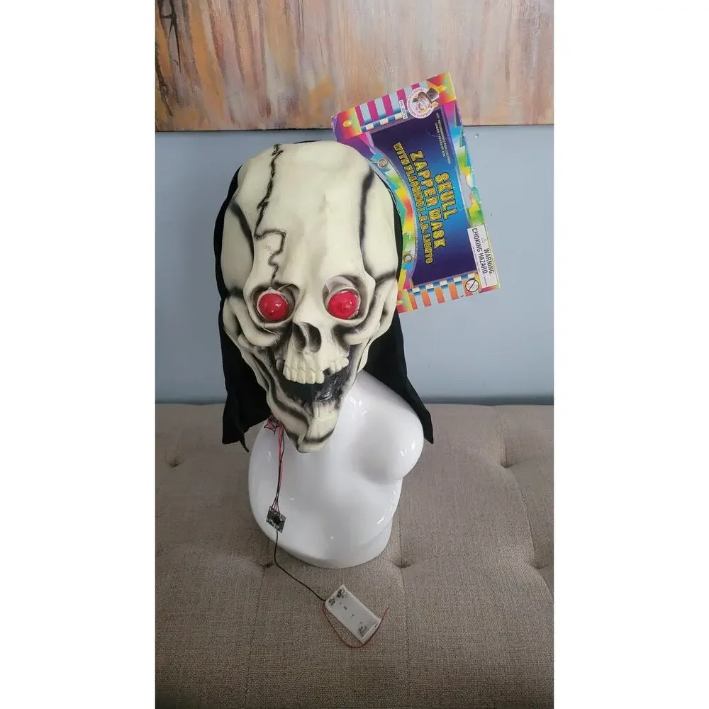Vintage 1984 Collegeville / Imagineering LED Skull Mask — New, Needs Wiring...